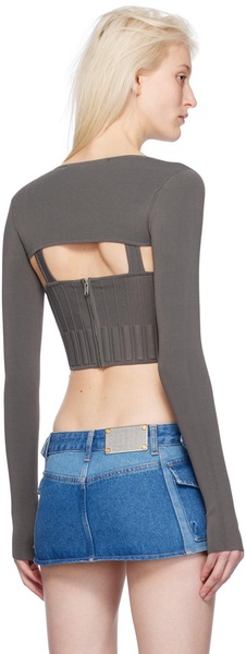 Khaki Ventral Compact Corset Top