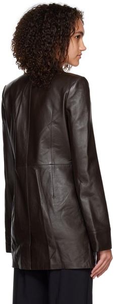 Brown Mid Leather Jacket