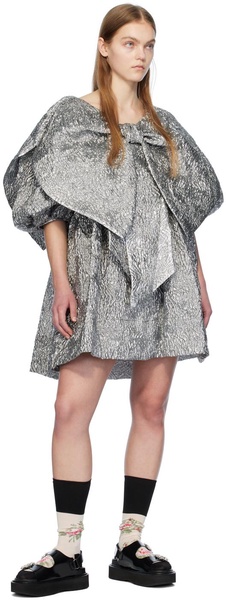 Silver Double Bow Minidress