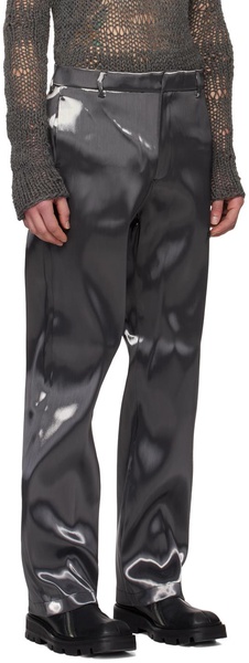 Gray Liquid Metal Trousers