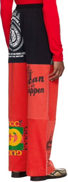 Red & Black Regenerated Graphic Sweatpants