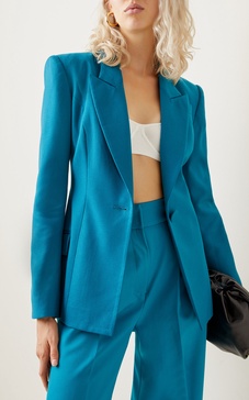 Single-Breasted Wool Gaberdine Blazer