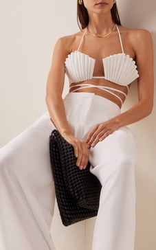 Pleated Seashell-Shaped Bra Top