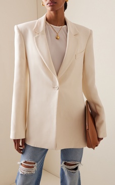 The Laila Wool-Silk Cape Blazer