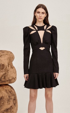 Lapkus Cutout Crepe Mini Dress