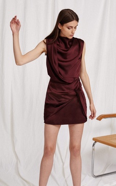 Jasper Draped Sateen Mini Dress