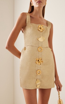 Exclusive Quantum Metallic Embellished Mini Dress