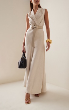 The Emelie Wrapped Silk Crepe Maxi Dress