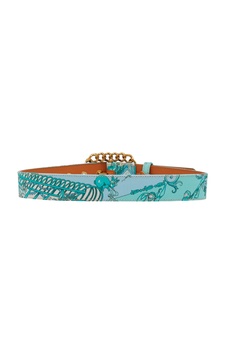 Printed Chain-Embellished Belt