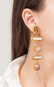 Theodora Long Drop Earrings