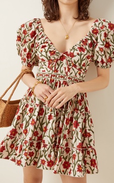 Manzanilla Floral Cotton Poplin Mini Dress