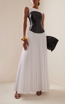 Exclusive The Florena Pleated Cotton Maxi Dress