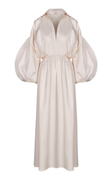 Sierra Blanca Puff Sleeve Stretch-Cotton Maxi Dress