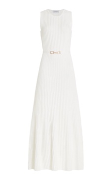 Meier Belted Wool-Cashmere Midi Dress