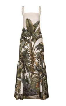 Coraçao Printed Cotton Poplin Maxi Dress