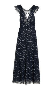 Romy Polka-Dotted Chiffon Maxi Dress