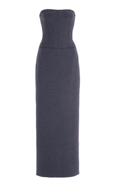 Strapless Wool-Blend Maxi Dress