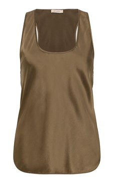 Bias-Cut Silk-Blend Tank Top