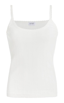 Pointelle-Knit Cotton Tank Top