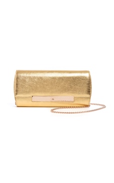 Nik Foldover Metallic Leather Clutch