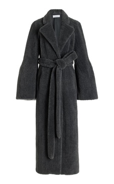 Barring Plush Wool-Blend Robe Coat