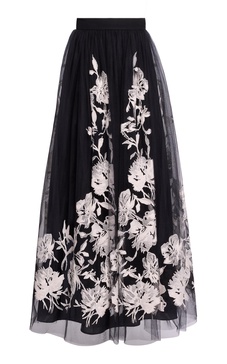 Embroidered Tulle Maxi Skirt