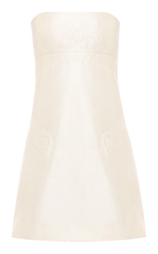 Mallory Embroidered Satin Mini Dress