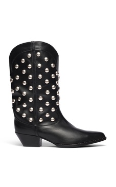 Loretta Studded Leather Western Boots