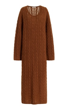 Lovella Chunky Cable-Knit Maxi Dress