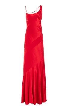 Beaded Silk Satin Gown