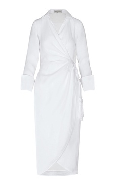 Santa Clara Linen Midi Wrap Dress