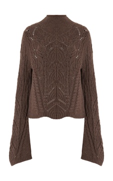 Gustavia Lace-Knit Wool-Cashmere Turtleneck Sweater