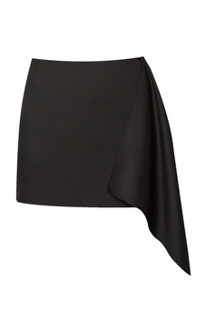 drape-detail wool mini skirt