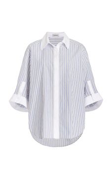 Gemma Oversized Puff-Sleeve Striped-Cotton Shirt