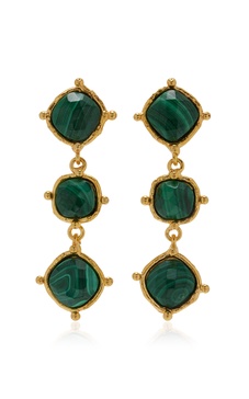 22K Gold-Plated Malachite Medicis Earrings