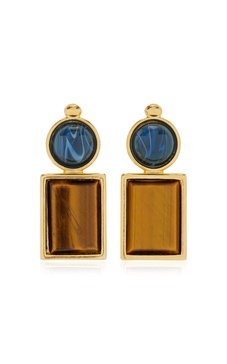 Exclusive 24K Gold-Plated Stone Earrings