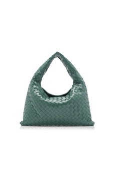 Small Hop Intrecciato Leather Hobo Bag