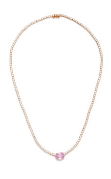 Hepburn 18K Rose Gold, Sapphire, and Diamond Necklace