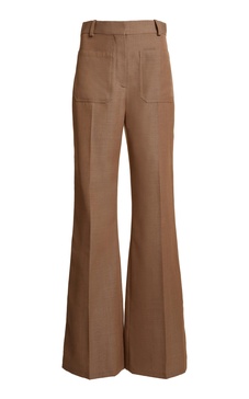 High-Rise Wool Flare Pants