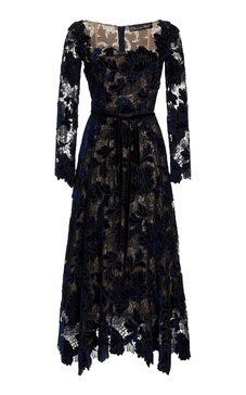 Peony Velvet Guipure Midi Dress