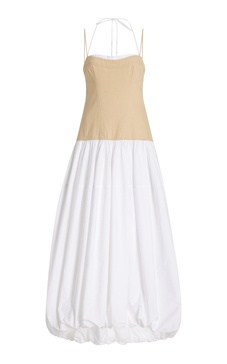 Pfeiffer cotton and linen-blend midi dress