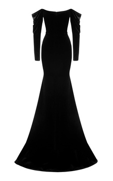 Off-The-Shoulder Velvet Gown