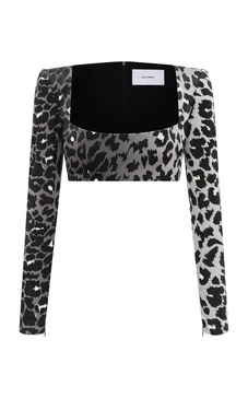 Leopard Printed Velvet Crop Top