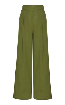 Hablale De Ti Pleated Linen Wide-Leg Pants