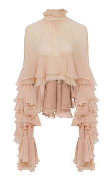 Ruffled Organic Silk Top