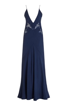 Apuleius Lace-Inset Silk Maxi Slip Dress