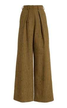 Sylvie Pinstriped Wool-Blend Pants