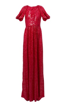 Shoulder Draped Sequined Gown