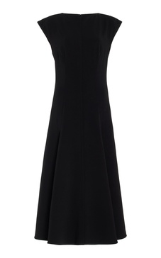 Georgia Cap-Sleeve Crepe Midi Dress