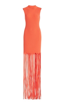 Fringed Knit Maxi Dress